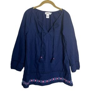 Vineyard Vines Navy Blue Boho Shirt Small